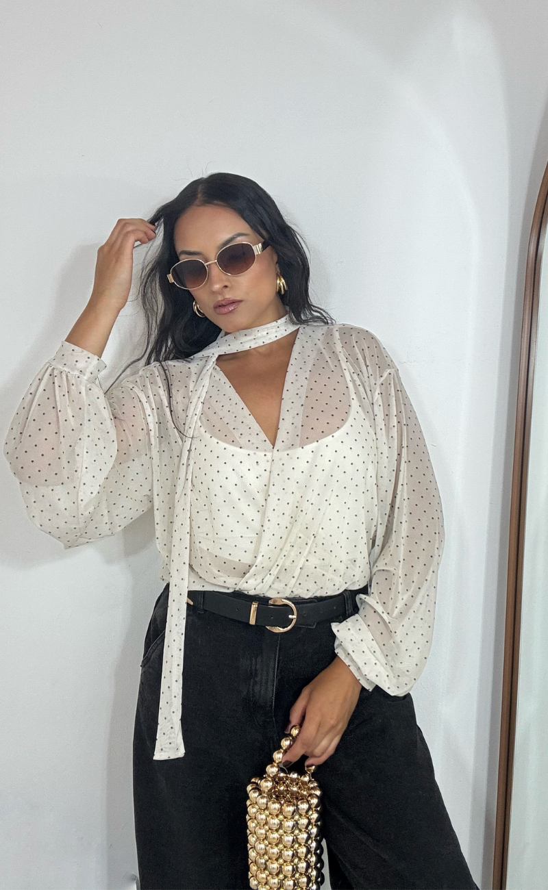 Blusa Silueta Globo con Top Interno