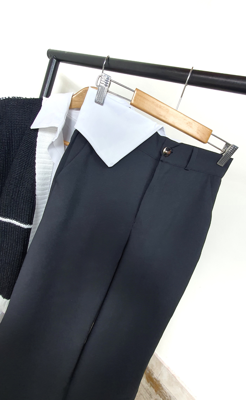 Pantalón Negro Poliéster- Talla S