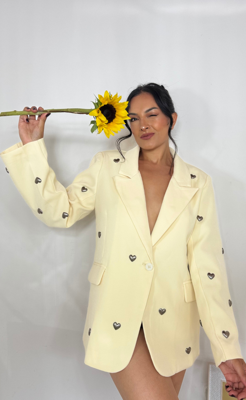 Blazer oversize- Corazones- Talla única