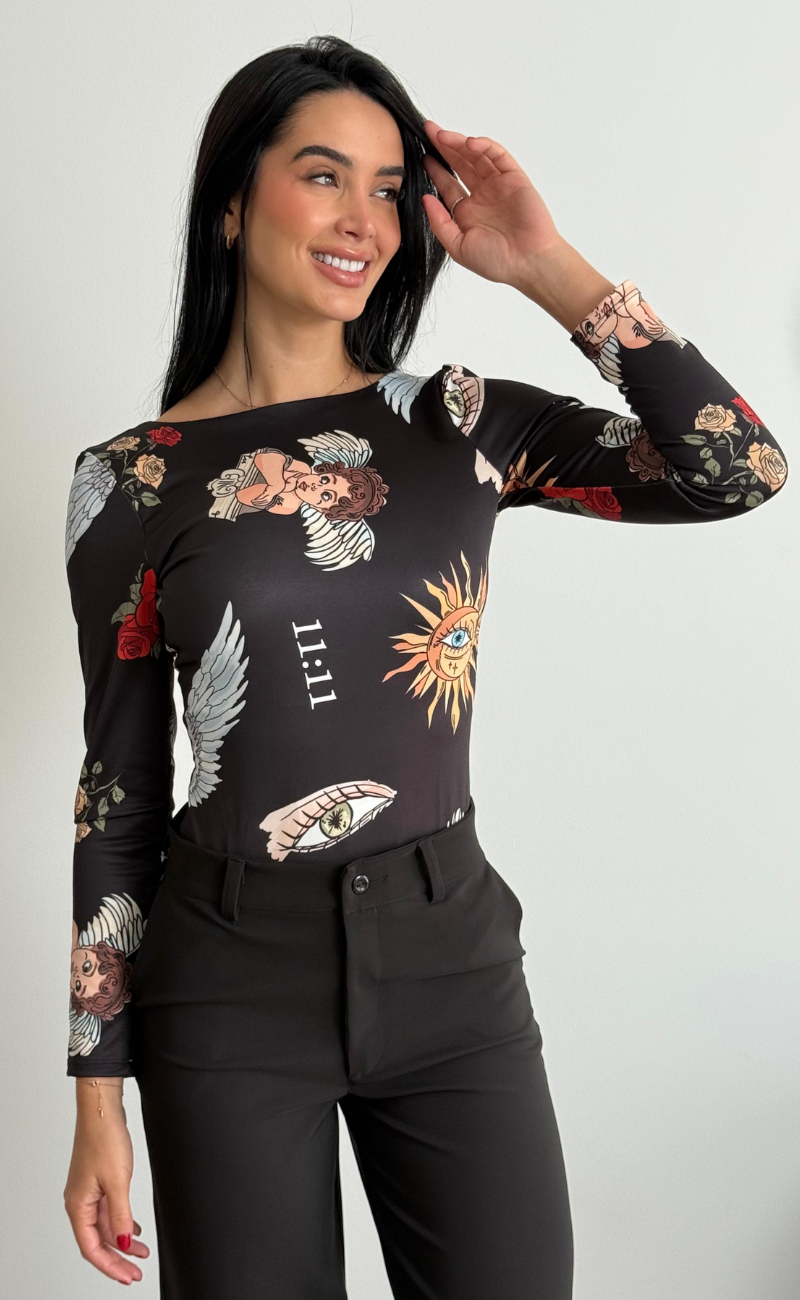 Body con estampado de ángeles