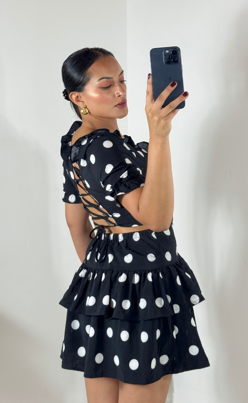 Vestido en popelina con lunares