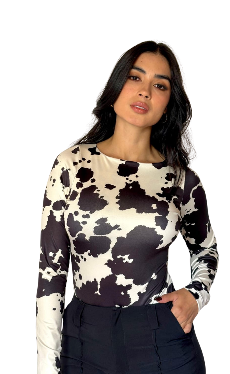 Body cow print en licra amorella