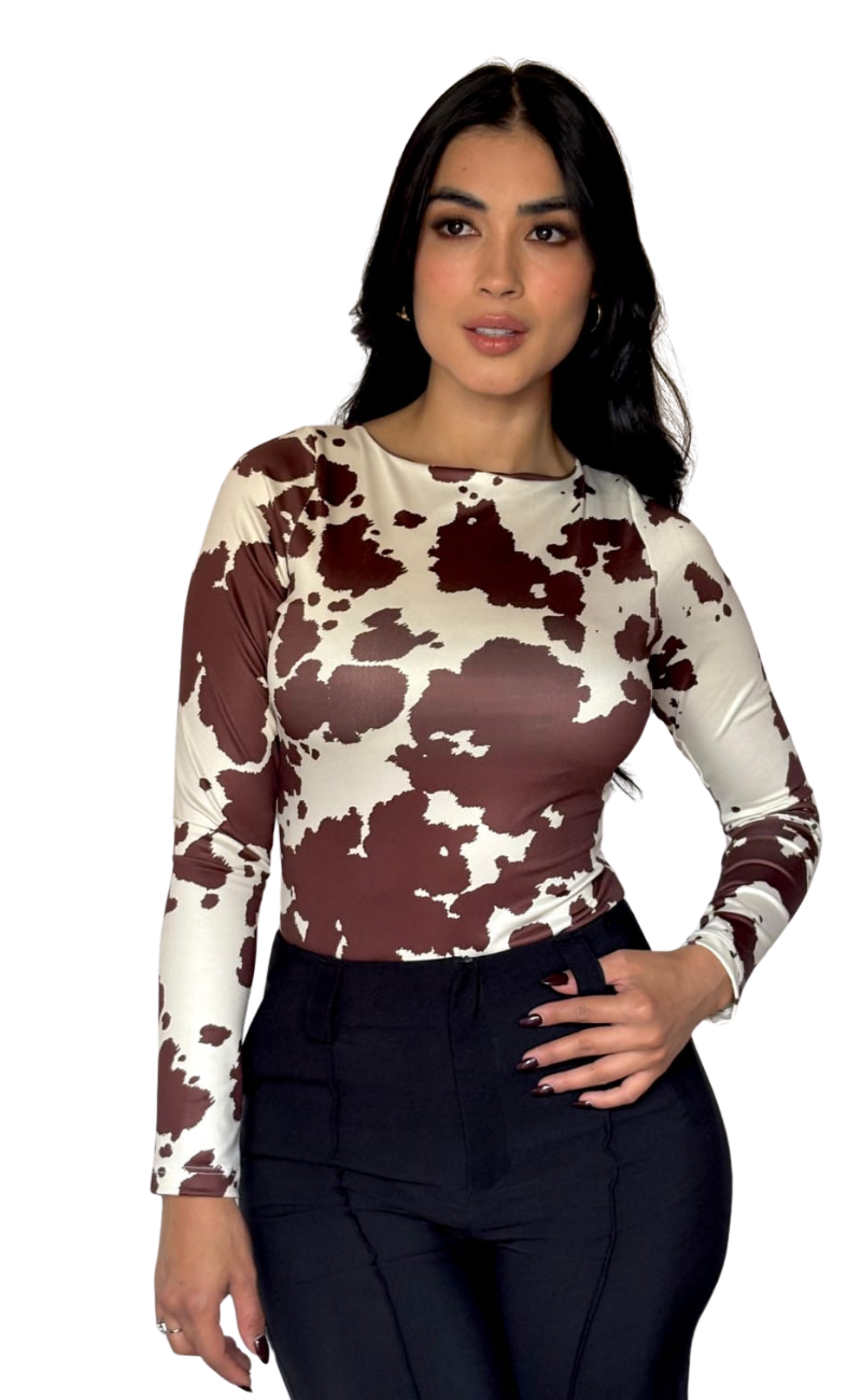 Body cow print en licra amorella