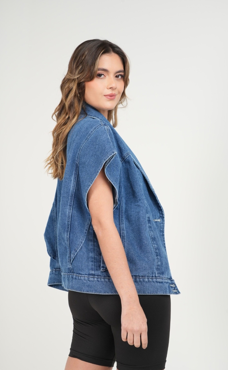 Chaleco oversize azul medio