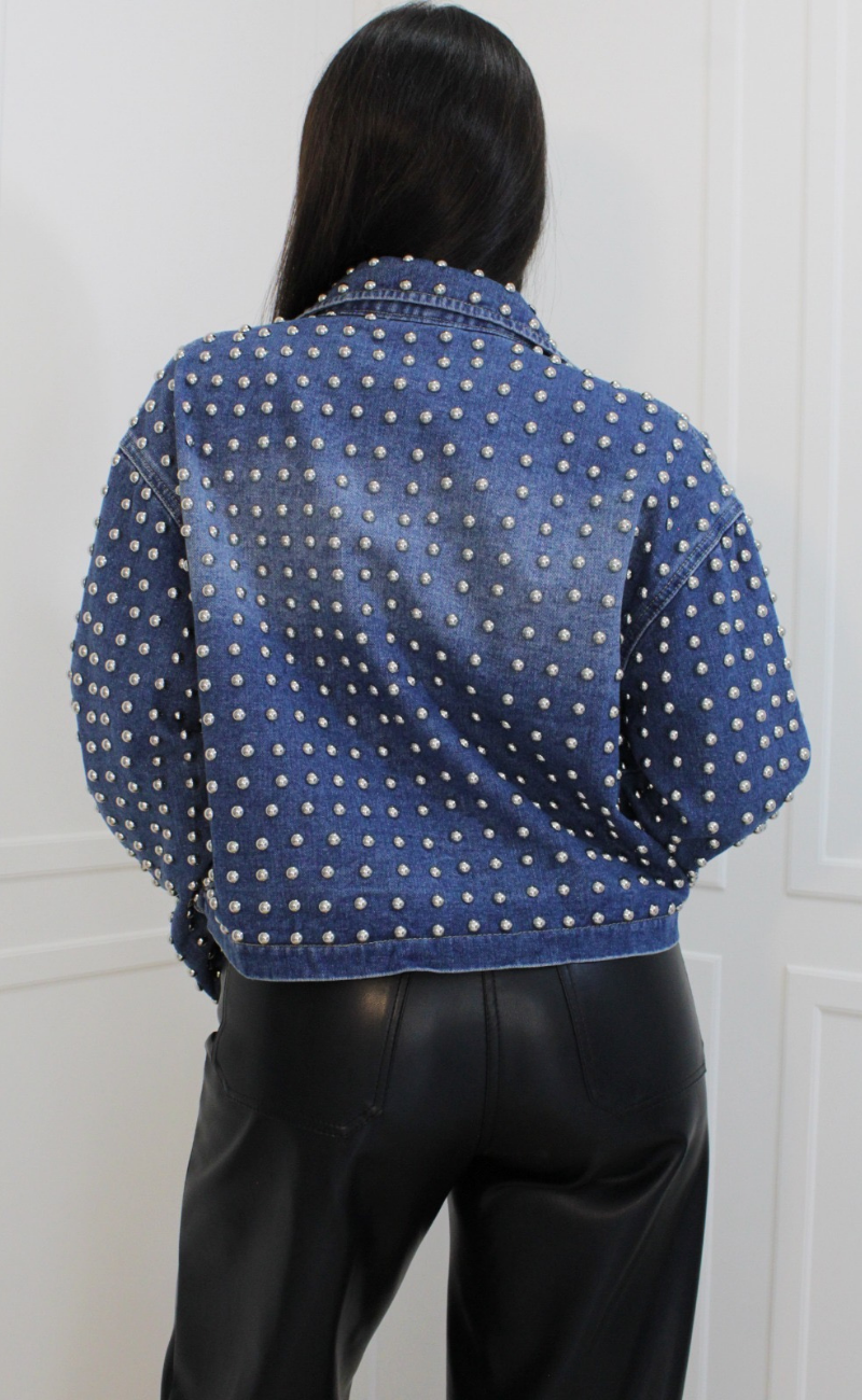 Chaqueta de jean con taches