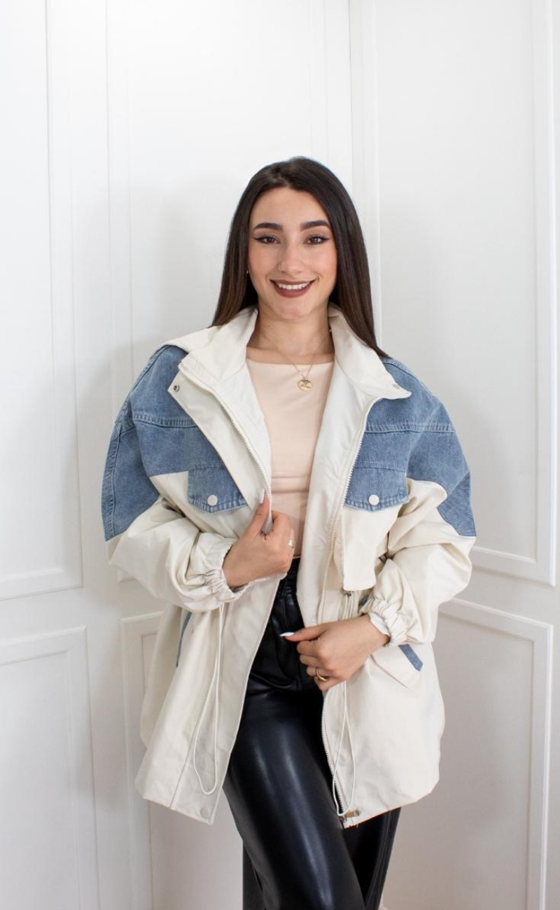 Chaqueta Parka Gabardina & Jean – Oversize Talla Única