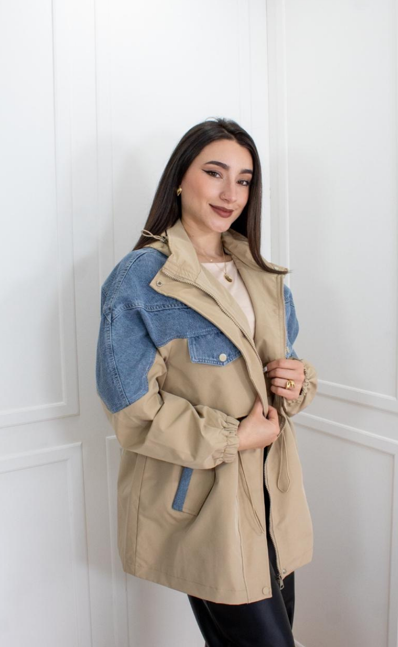 Chaqueta Parka Gabardina & Jean – Oversize Talla Única