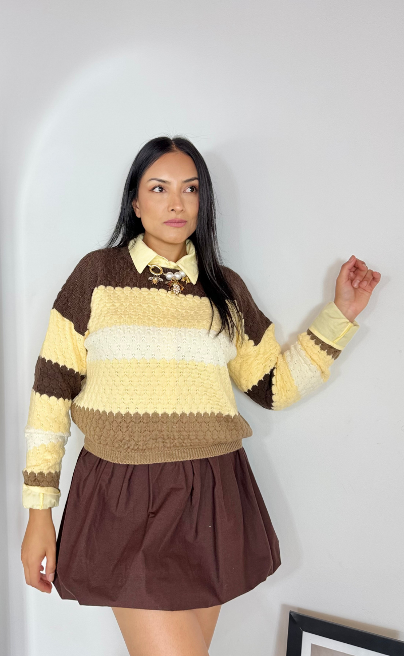 Saco de rayas amarillo – cómodo, moderno y versátil