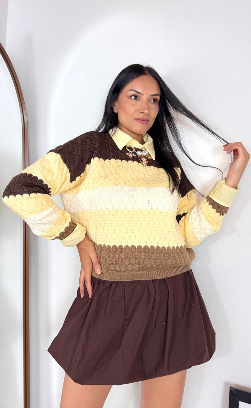 Saco de rayas amarillo – cómodo, moderno y versátil